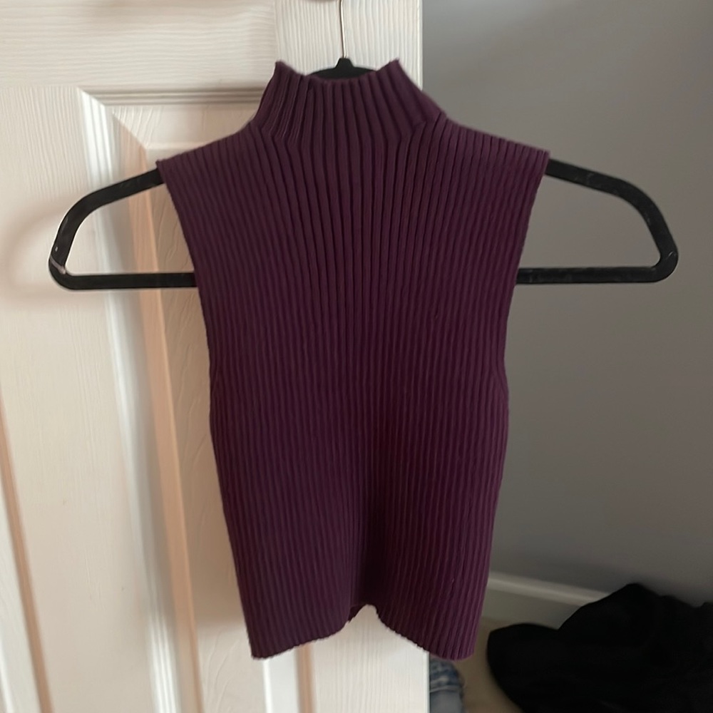 Zara Purple Ribbed Tank Top